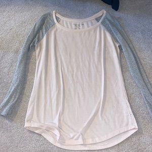 American Eagle light pink with sliver glitter